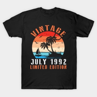 Vintage July 1992 Ltd Edition Happy Birthday Daddy Mom Uncle Brother Husband Cousin Son 28 Years Old T-Shirt